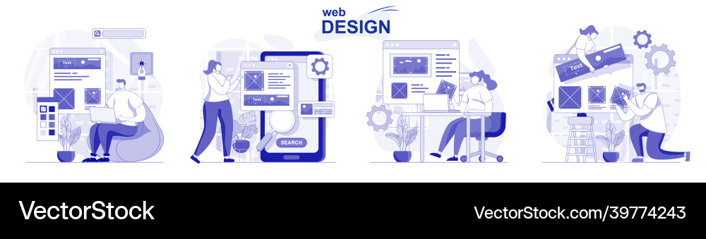 Web Development Concepts vector image
