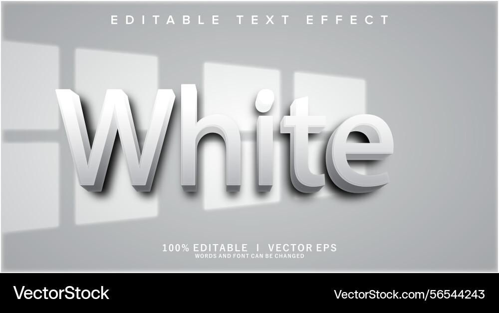 White text effect with modern style design White text effect with modern style design vector image