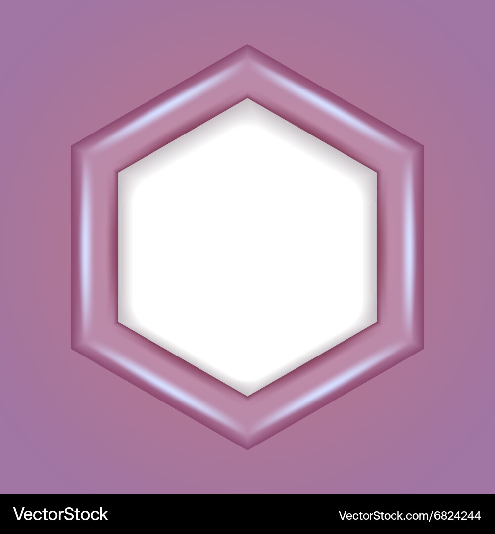 3d hexagonal frame vector image