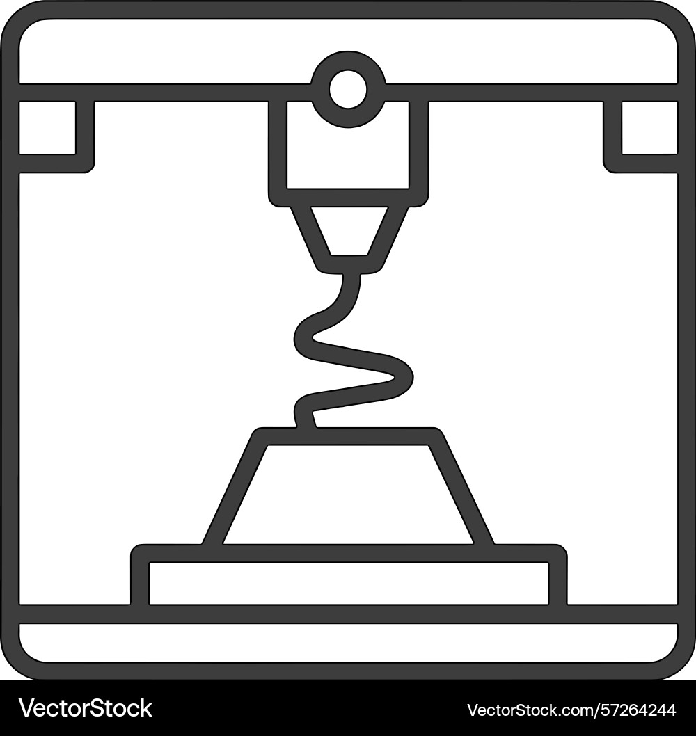 3d printer creating a detailed model in workshop 3d printer creating a detailed model in workshop vector image