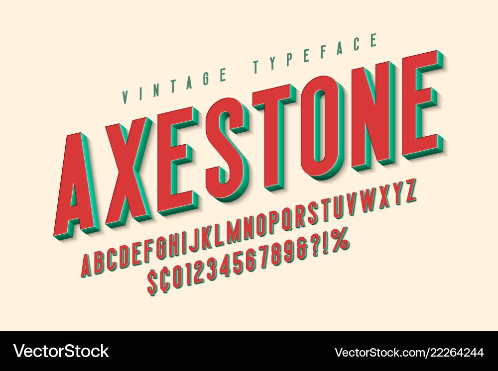 Condensed 3d display font design alphabet Condensed 3d display font design alphabet vector image