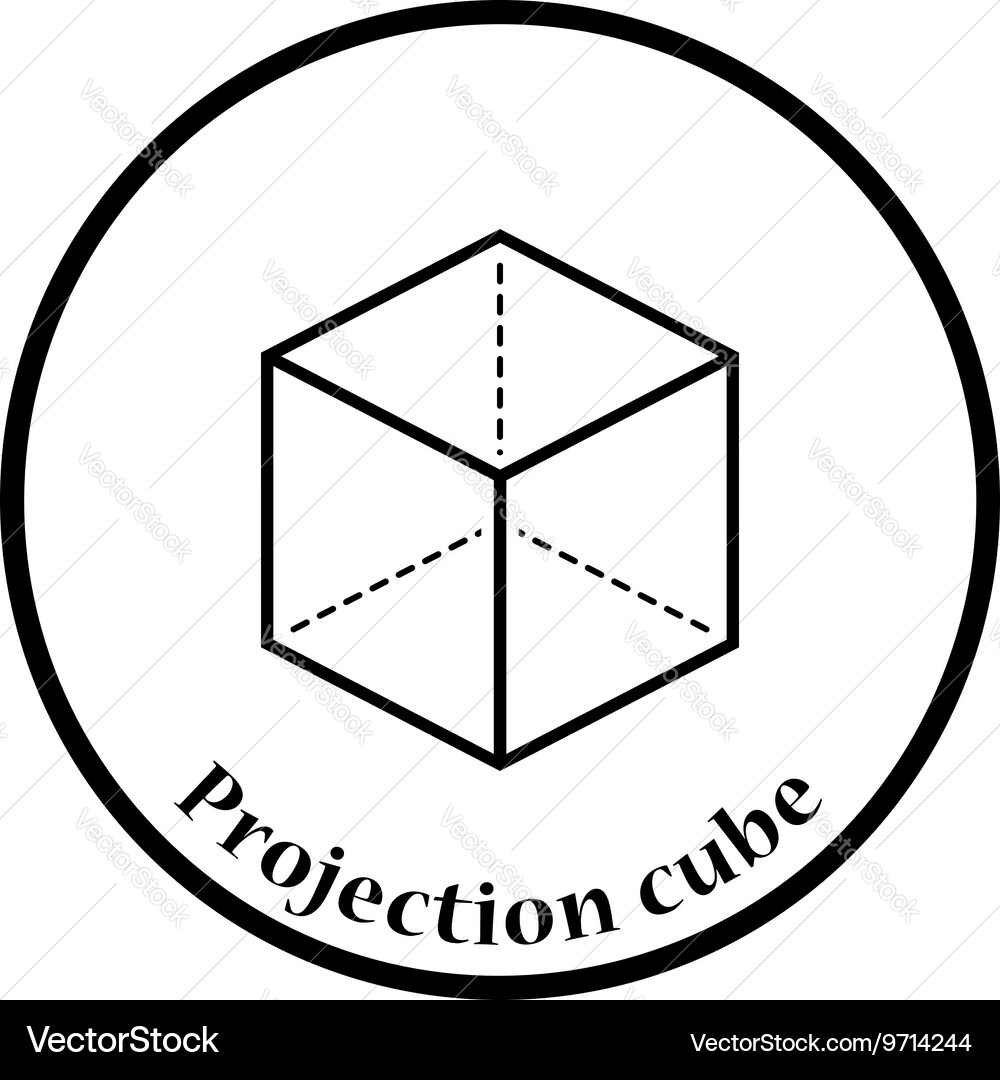 Cube with projection icon vector image