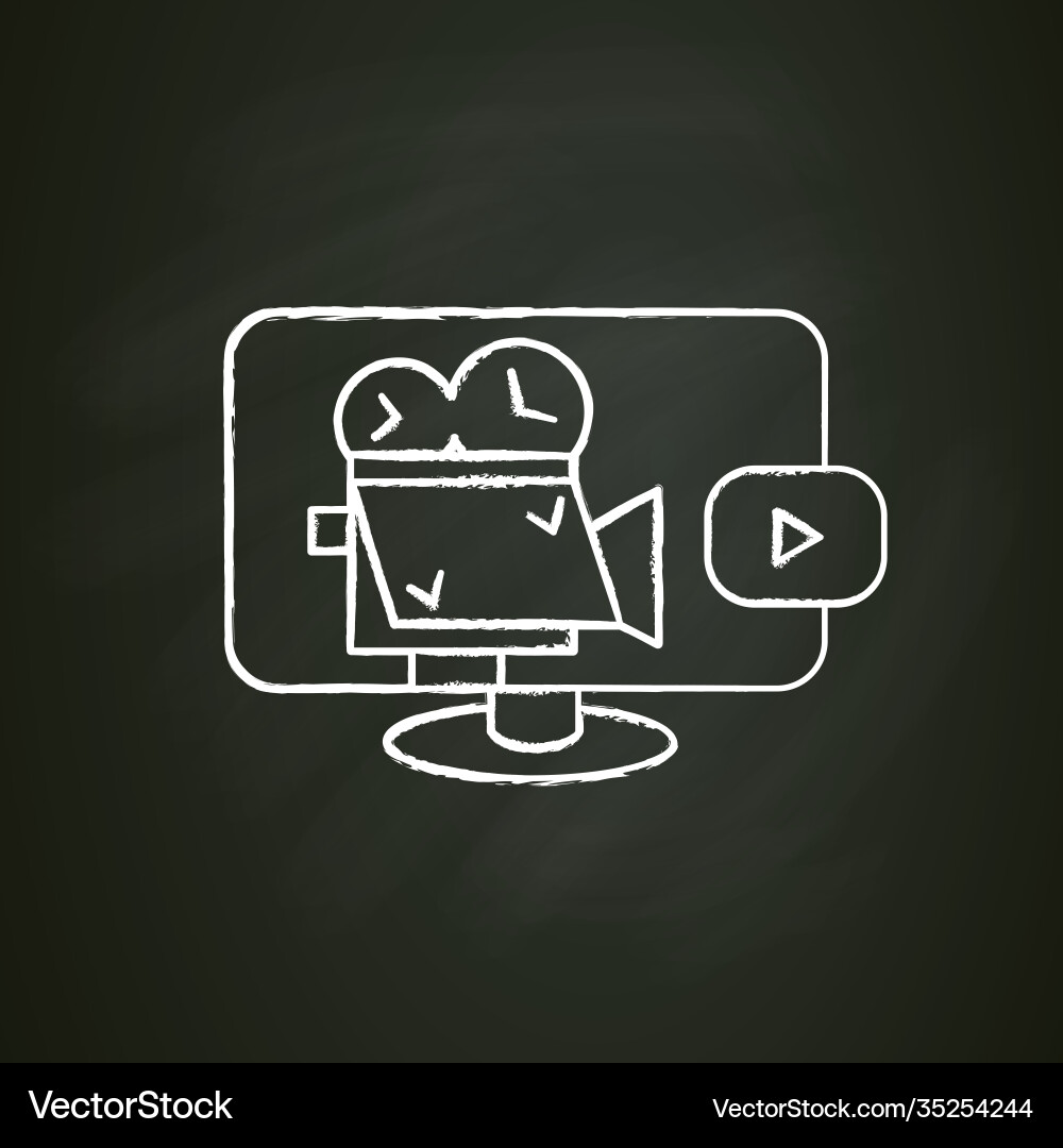 Event video production chalk icon Event video production chalk icon vector image