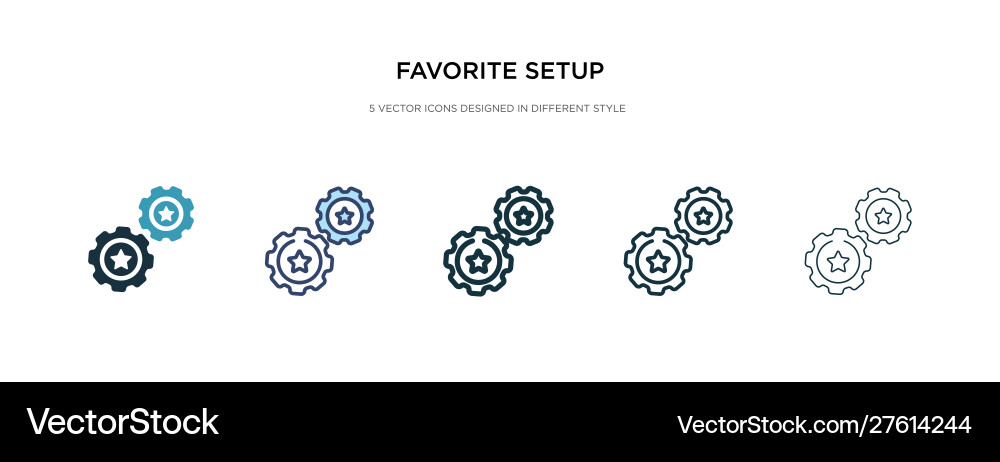 Favorite setup icon in different style two Favorite setup icon in different style two vector image
