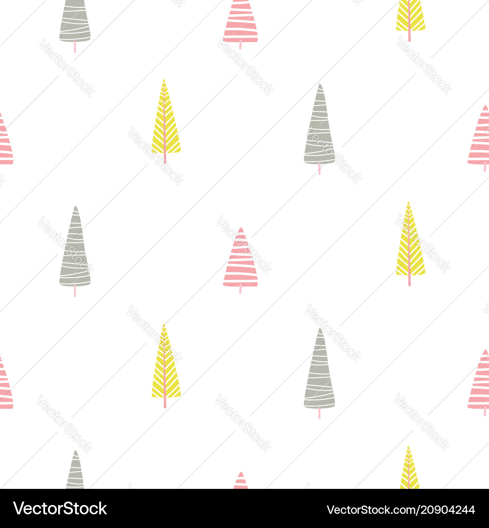 Forest trees scandinavian simple cute print vector image