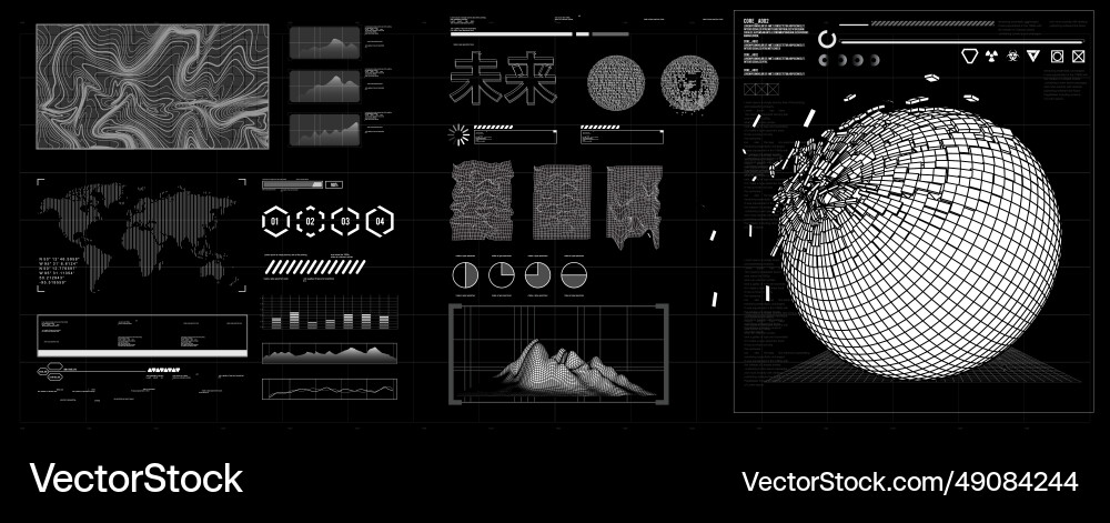 Futuristic shape element hud gui science Vector Image