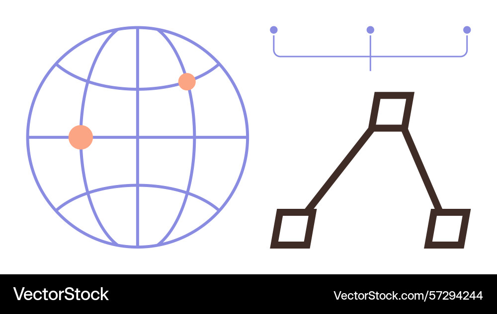 Global connectivity and network structure Global connectivity and network structure vector image
