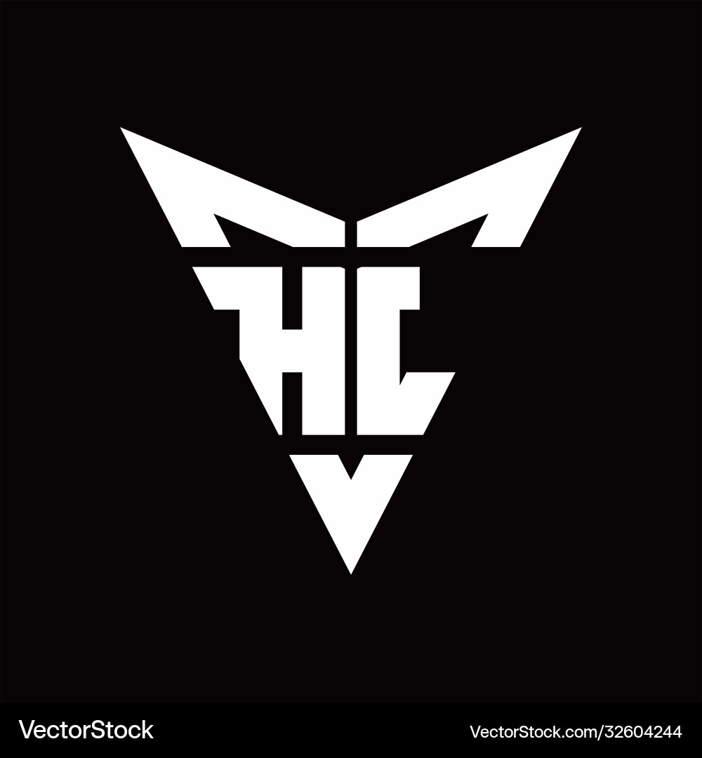 Hl logo monogram with back drop shape design Hl logo monogram with back drop shape design Vector Image