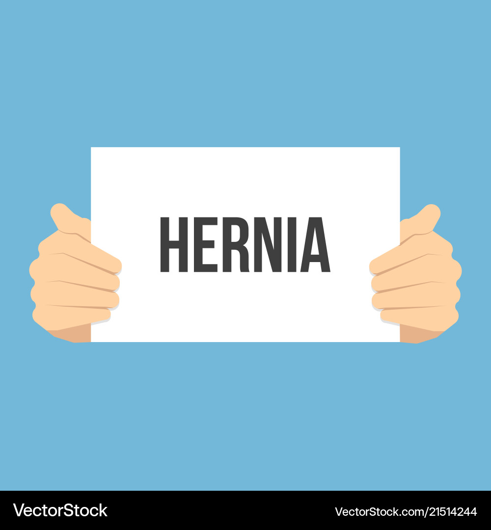 Man showing paper hernia text Vector Image