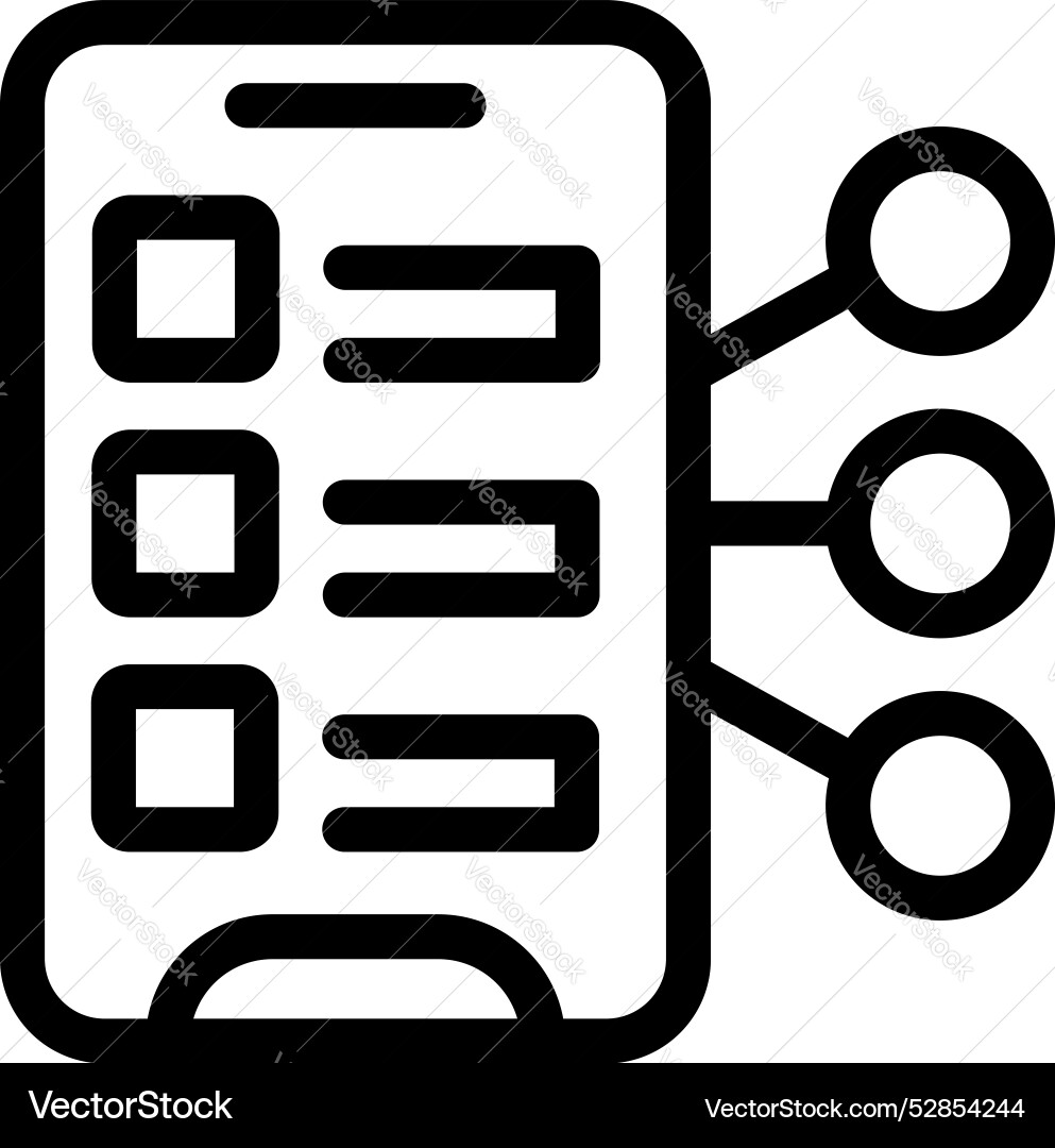 Mobile phone displaying task management app Mobile phone displaying task management app vector image