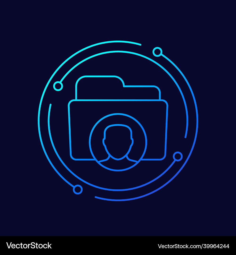 Personal data folder line icon design vector image