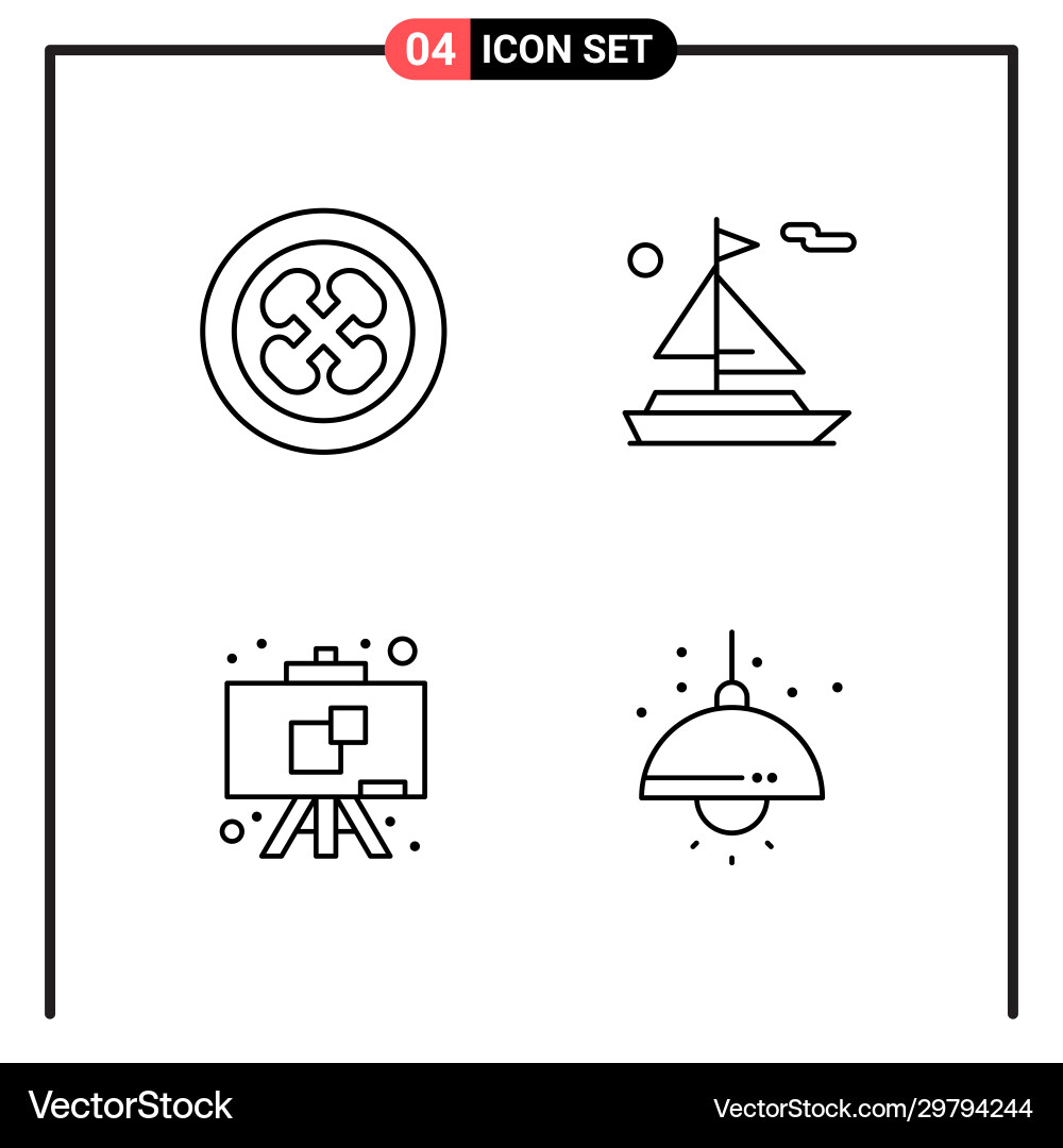 Set 4 line style icons for web and mobile Vector Image