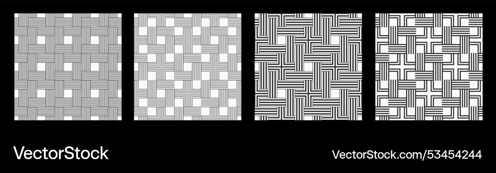 Set of four seamless patterns repeating vector image