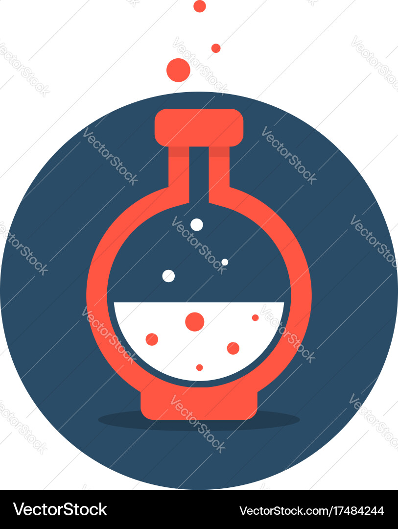 Solution icon with red lab bottle Vector Image