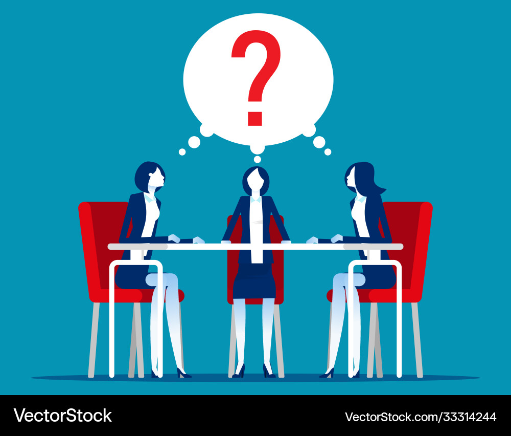 Thinking about problem with question mark above Thinking about problem with question mark above vector image