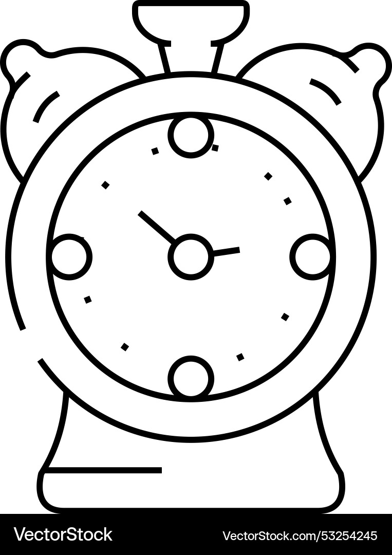 Alarm Clock Line Icon Alarm Clock Line Icon vektorbild