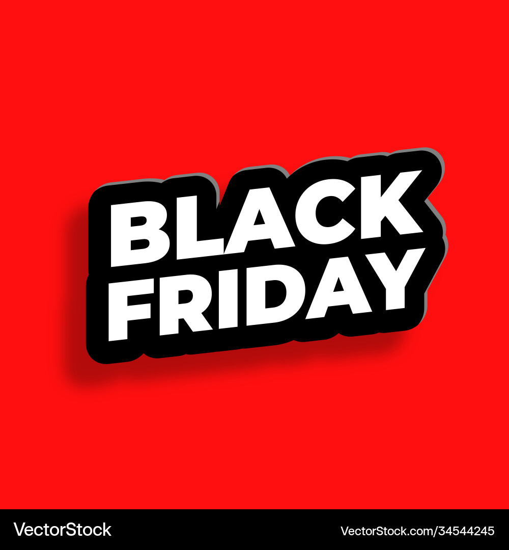 Black friday text effect in 3d style background vector image
