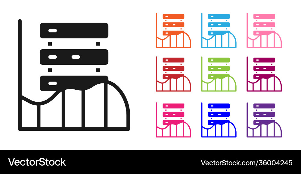Black server data web hosting icon isolated Black server data web hosting icon isolated vector image