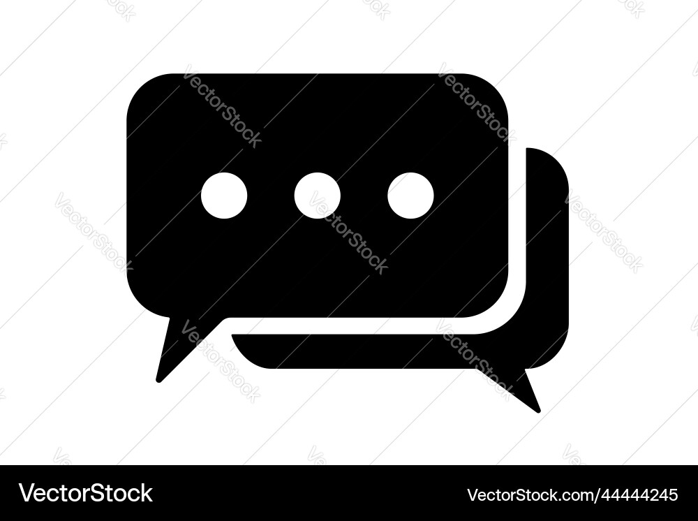 Chatting or messaging bubble with dots icon flat vector image