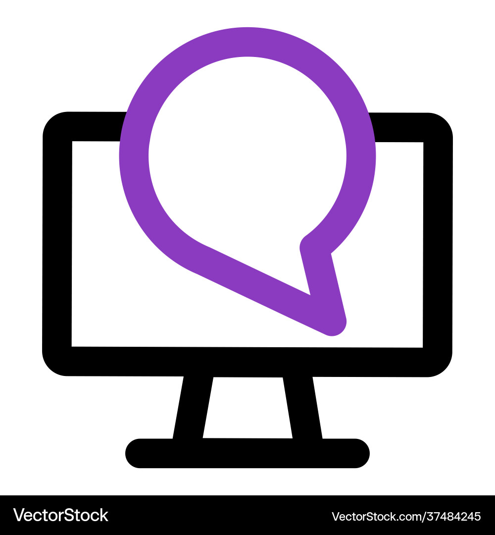 Computer icon with chat outline can Computer icon with chat outline can vector image