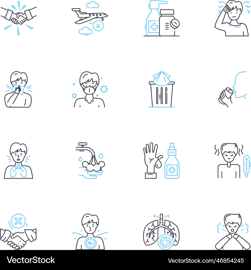 Cybersecurity solution linear icons set firewall Cybersecurity solution linear icons set firewall vector image
