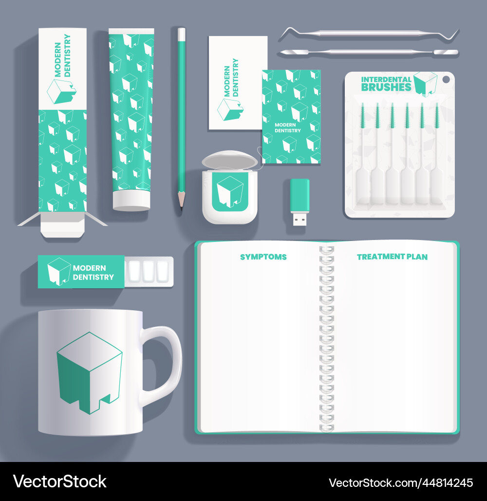 Dental clinic identity template Dental clinic identity template vector image