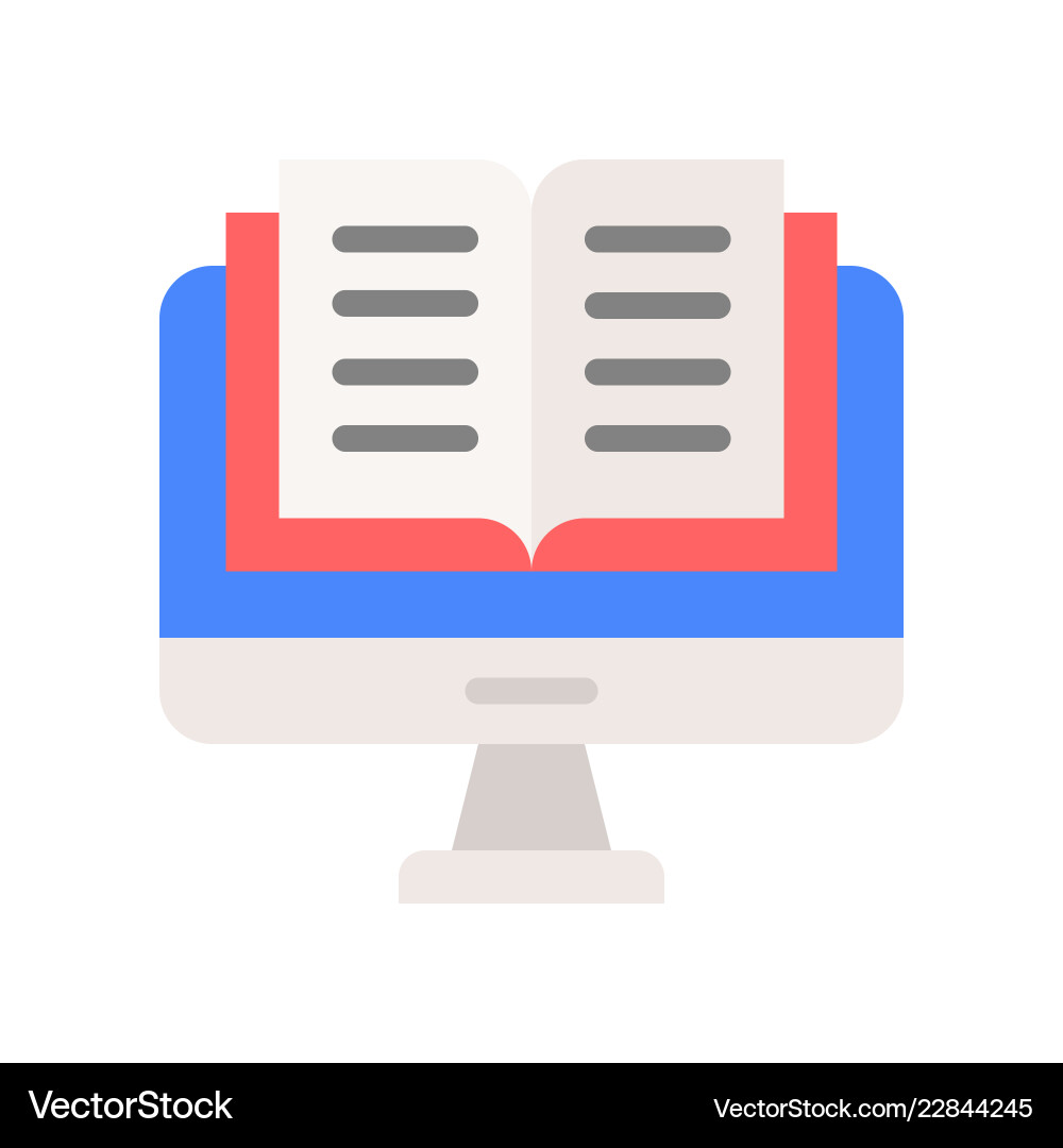 Document on computer desktop screen education vector image