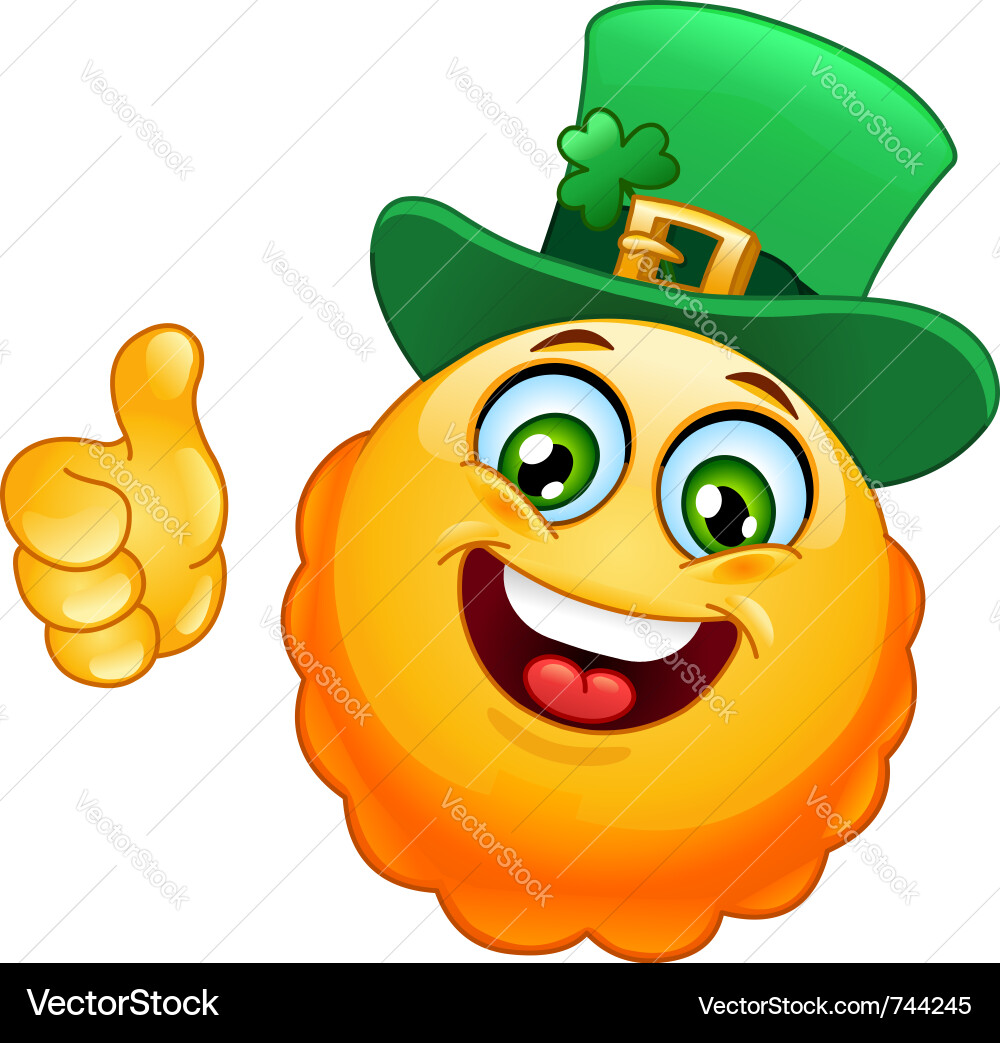 Fröhliche Leprechaun Emoji Vektorbild