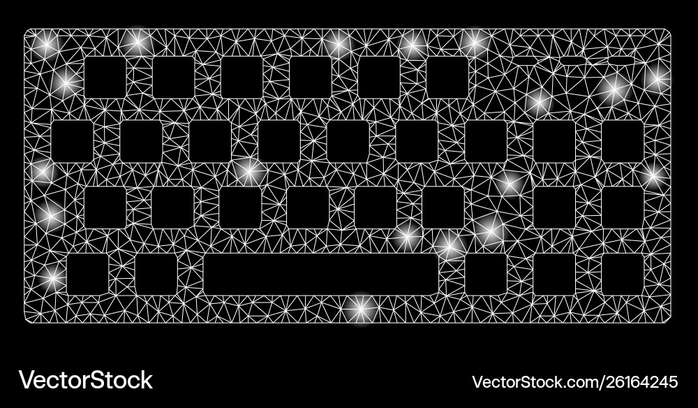 Glossy mesh 2d keyboard with flash spots Glossy mesh 2d keyboard with flash spots vector image