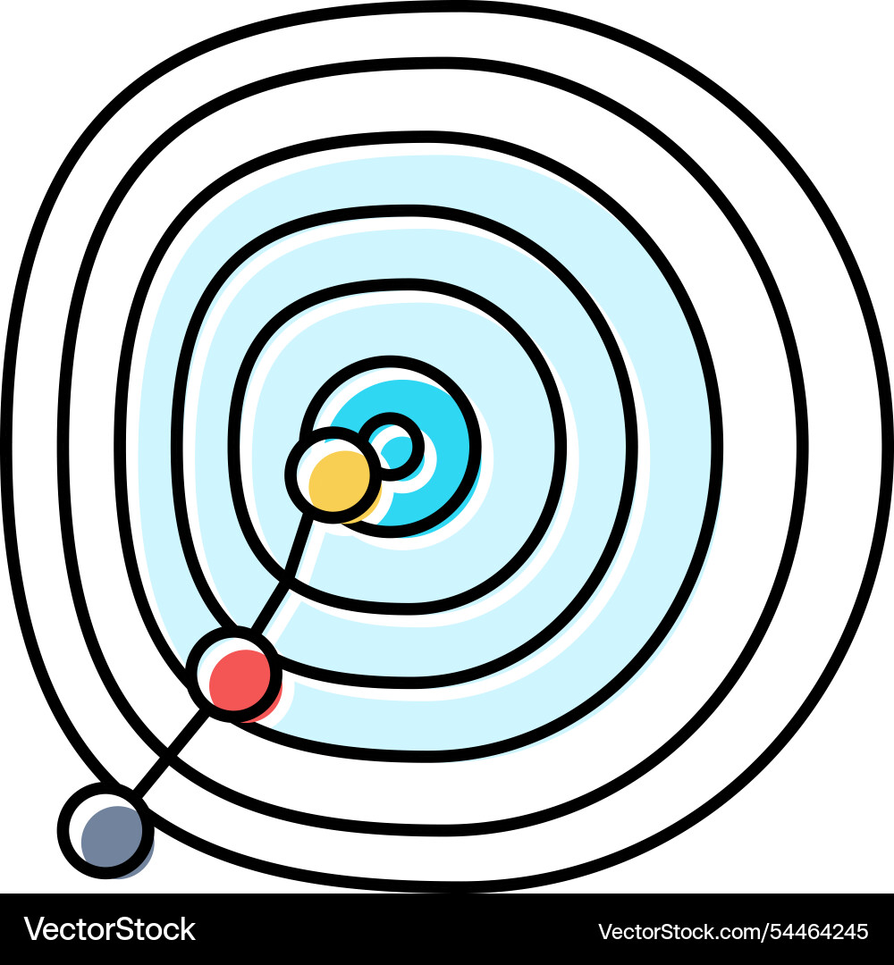 Gradienten descent algorithm color icon Gradienten descent algorithm color icon vektorbild