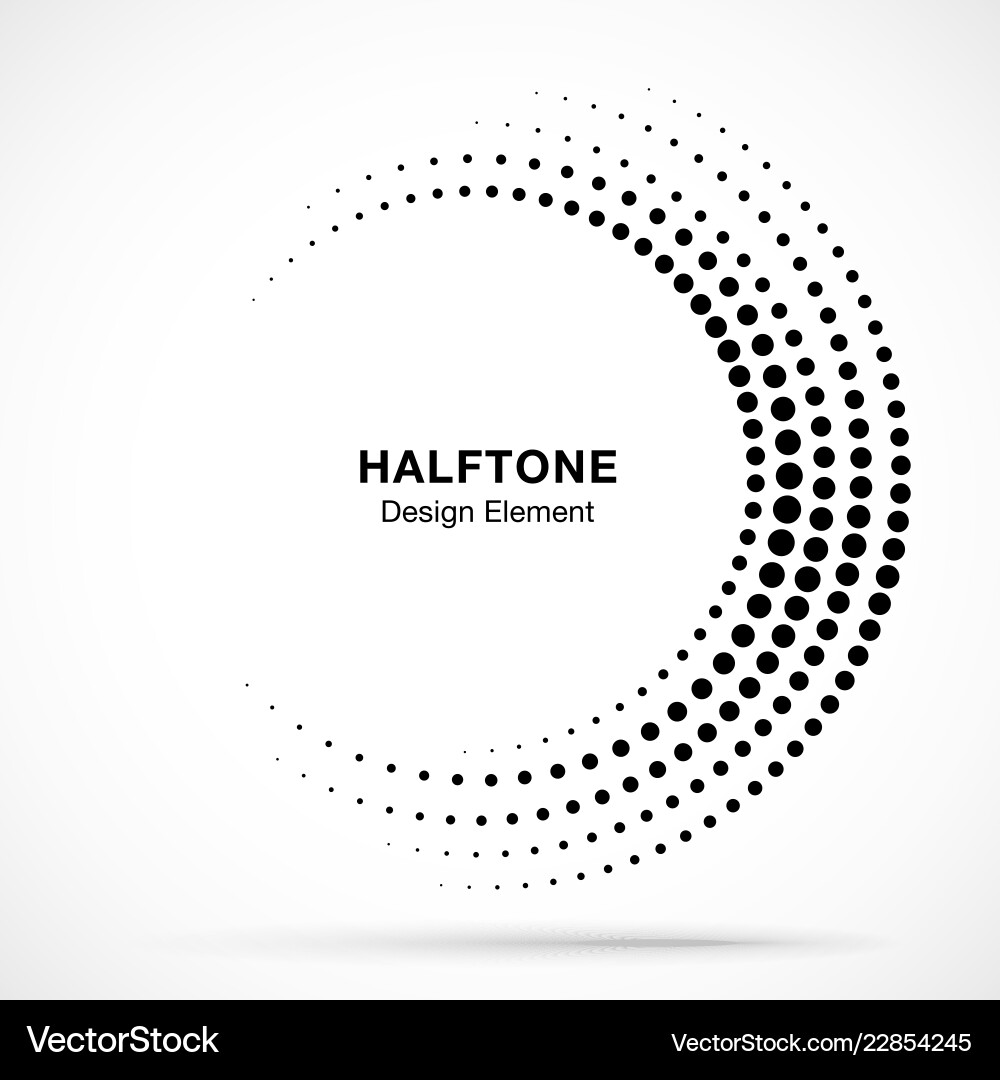 Halftone Circle Dots Frame Vector Image