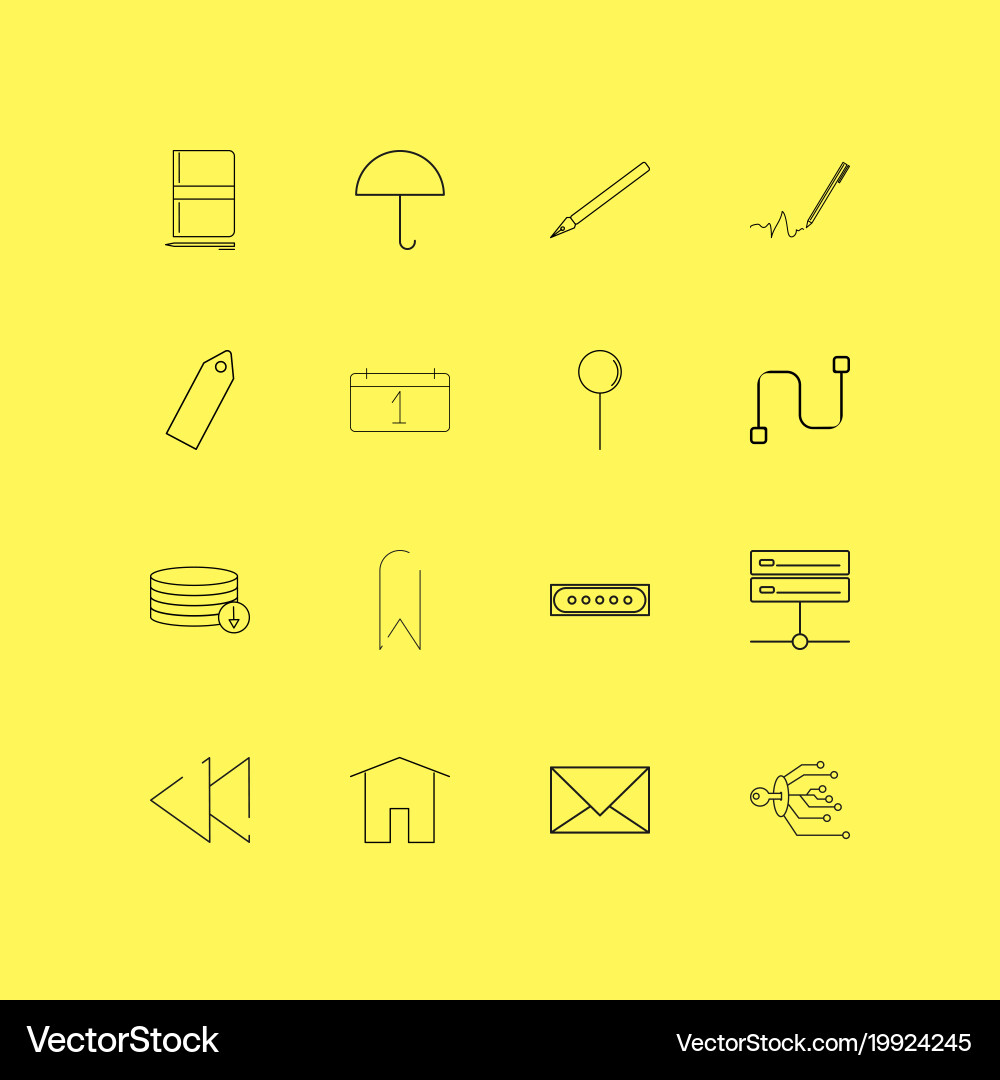 Internet of things linear icon set simple outline Vector Image
