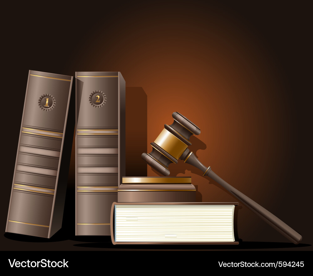 Judge's Gavel and Law Book Vector Image