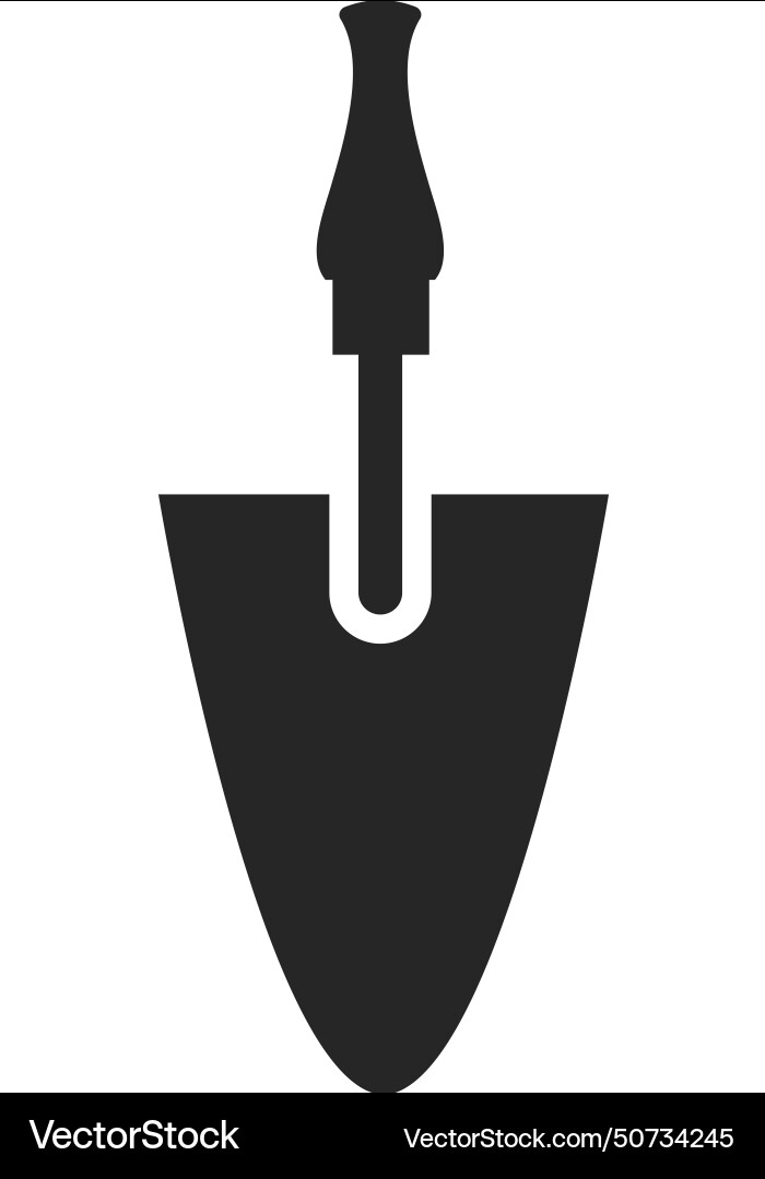 Mason trowel black icon hand tool symbol vector image