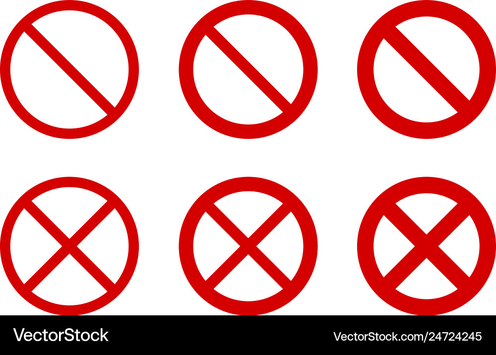 Prohibition sign no symbol - red circle Prohibition sign no symbol - red circle vector image