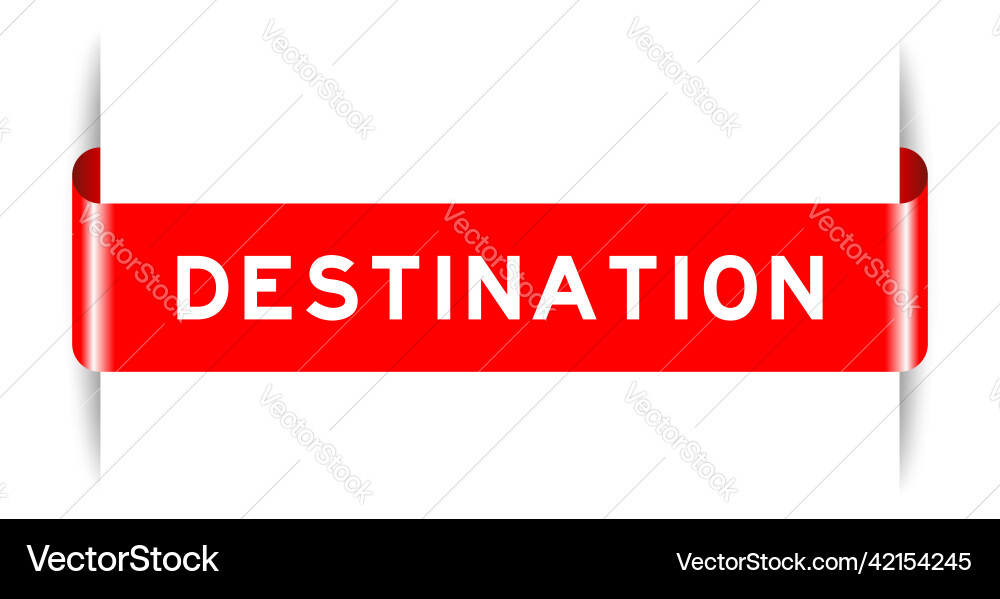 Red color inserted label banner with word Vector Image