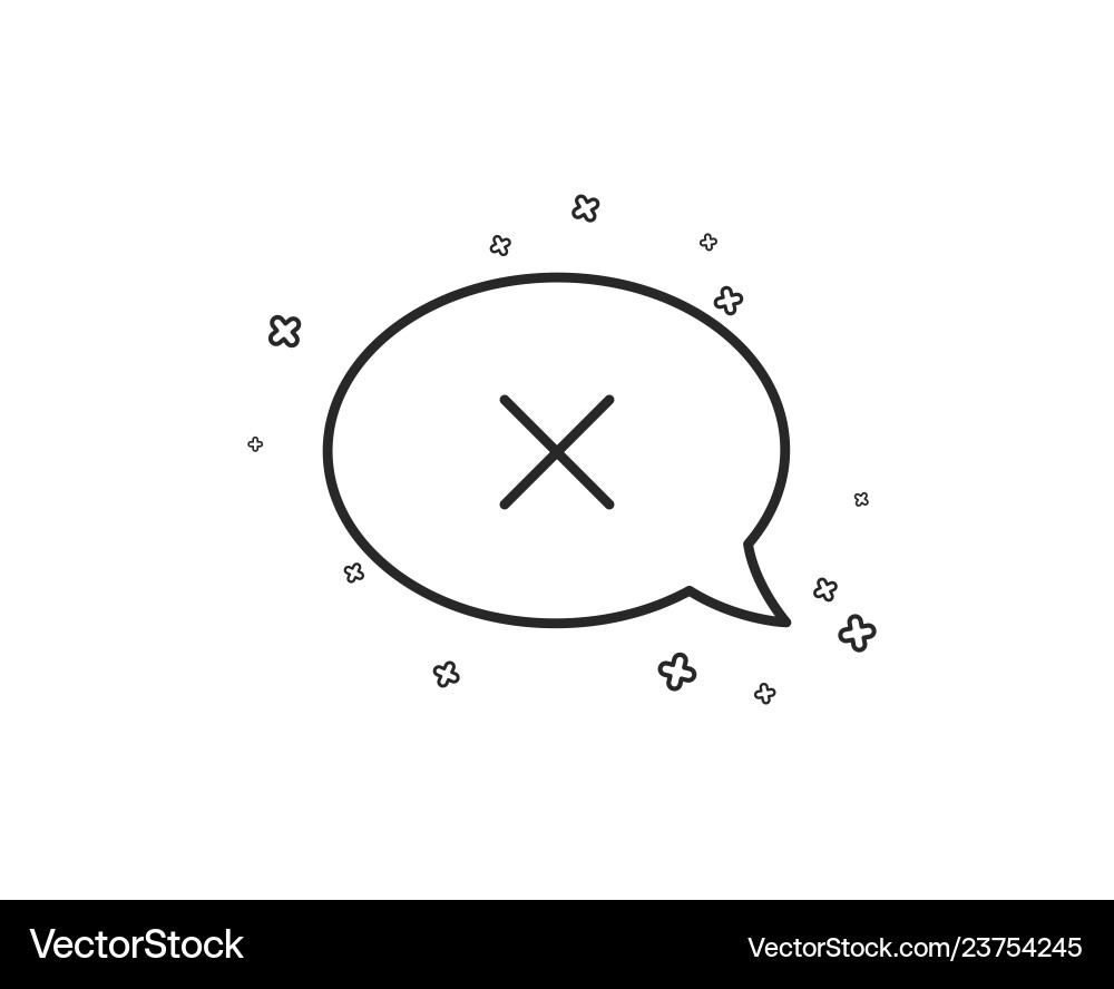 Reject message line icon decline or remove chat Vector Image