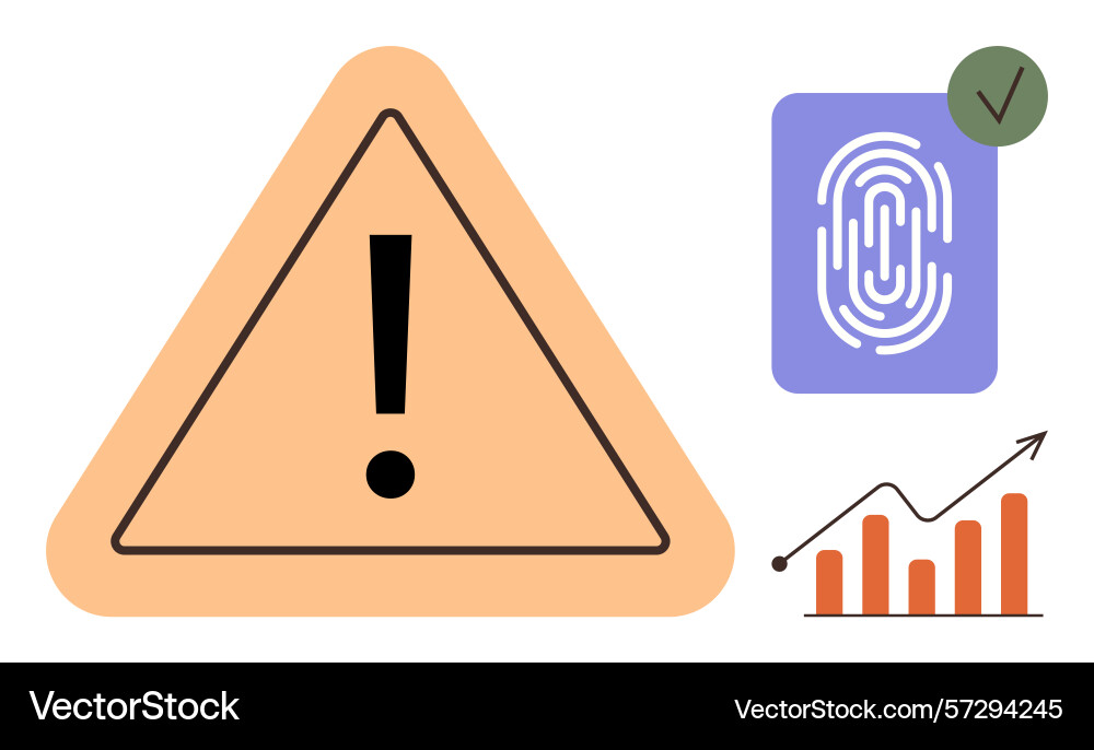 Security alert icon with fingerprint verification Security alert icon with fingerprint verification vector image