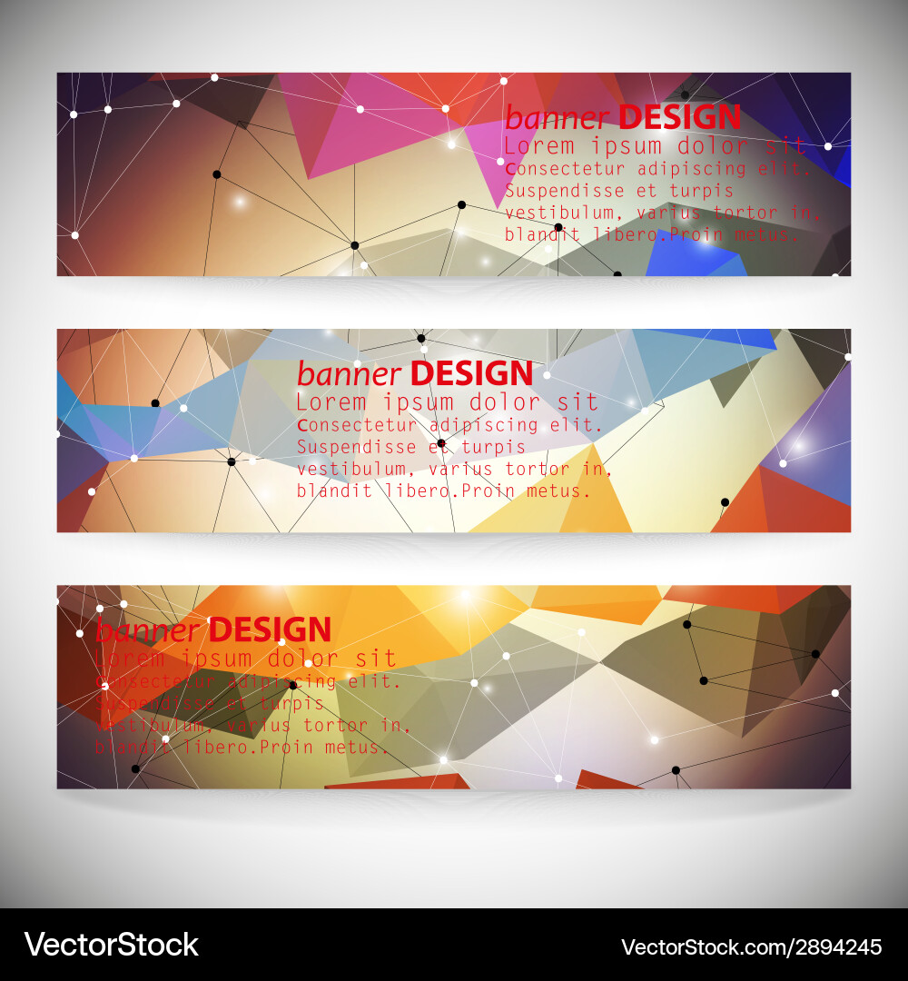 Set with polygonal abstract shapes circles lines vector image