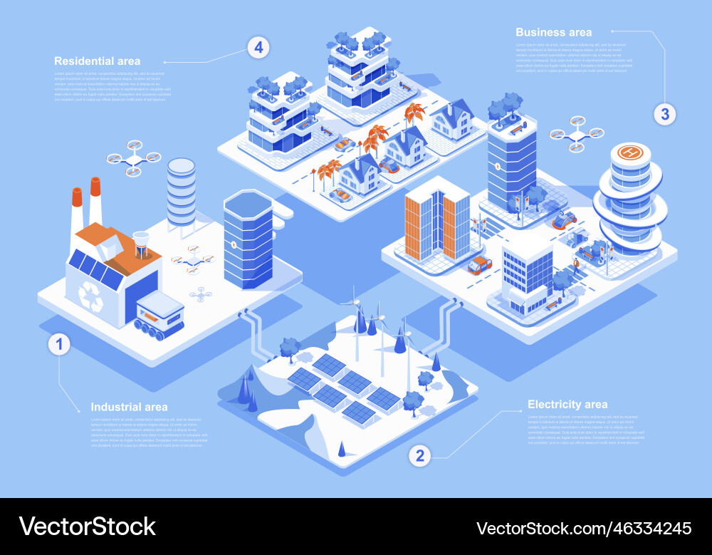Smart city concept 3d isometric web people scene Smart city concept 3d isometric web people scene vector image
