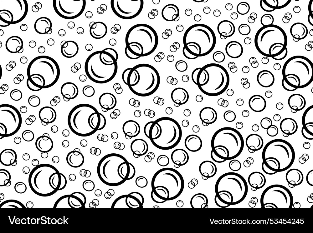 Soap bubbles pattern seamless in linear style Soap bubbles pattern seamless in linear style vector image