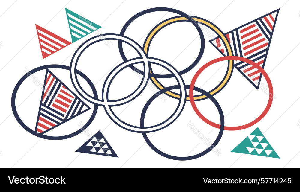 Stylized interlocking rings pattern unity vector image