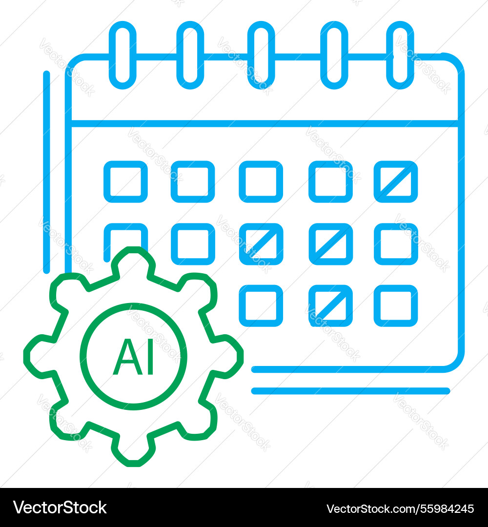 Time management deadline ai automation icon design vector image