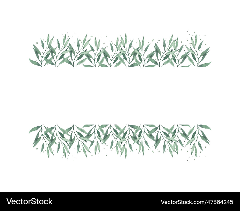 Watercolor composition with green leaves Watercolor composition with green leaves vector image