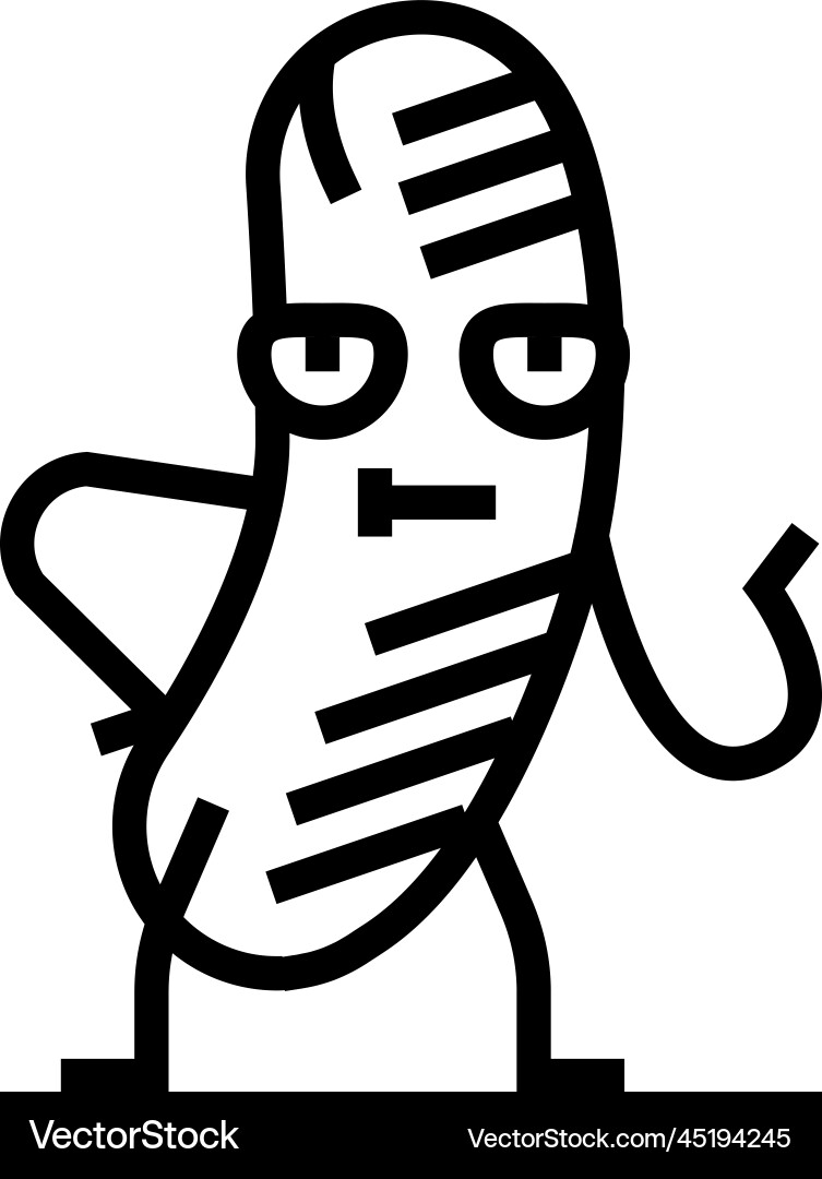 Wurst meat character line icon Vector Image
