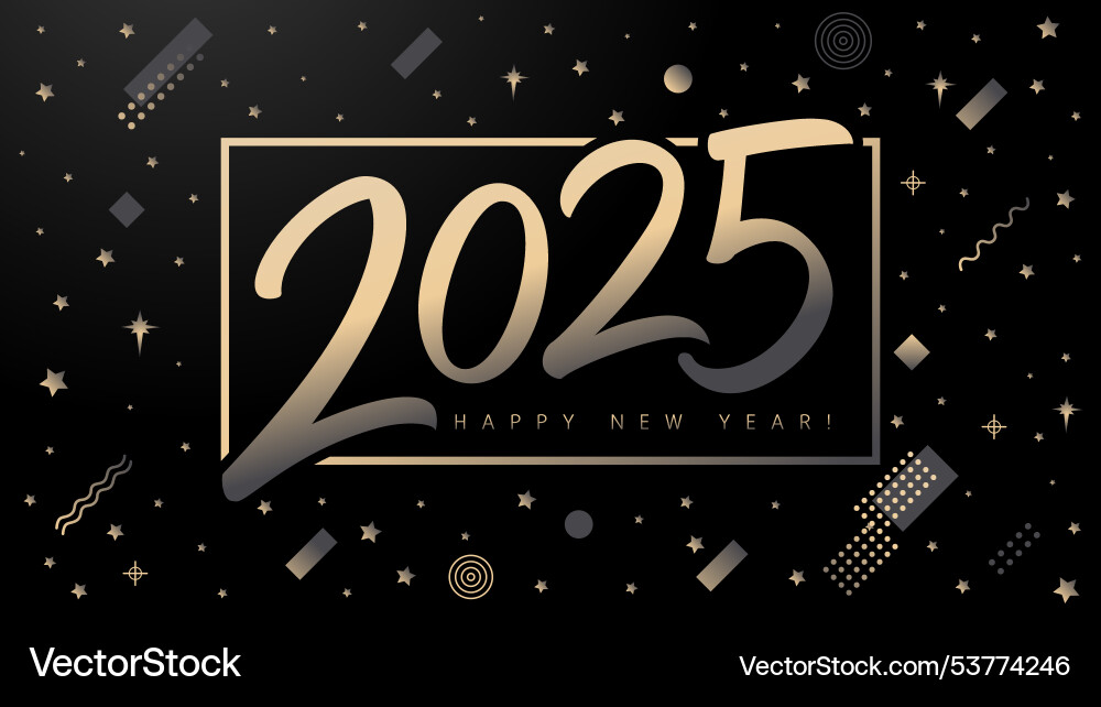 2025 goldene Luxus Kalligraphie Logo glücklich neues Jahr 2025 goldene Luxus Kalligraphie Logo glücklich neues Jahr vektorbild