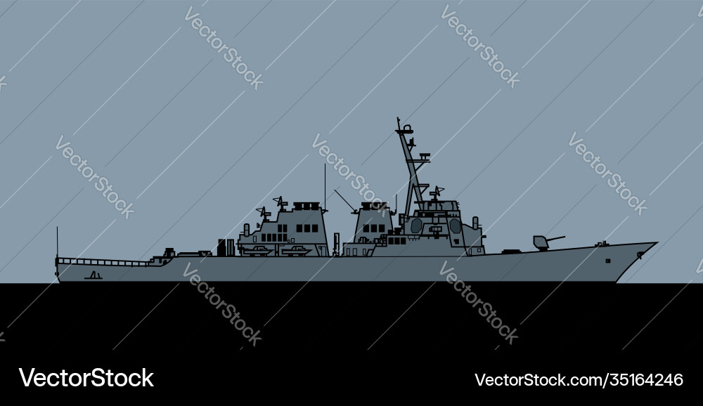 Arleigh burke-class guided missile destroyer Arleigh burke-class guided missile destroyer vector image