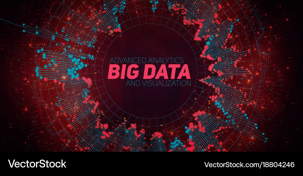 Big data circular visualization futuristic Vector Image