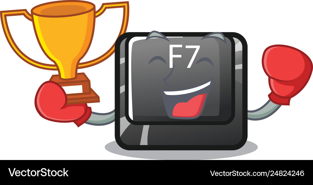 Boxing winner button f7 isolated in character vector image