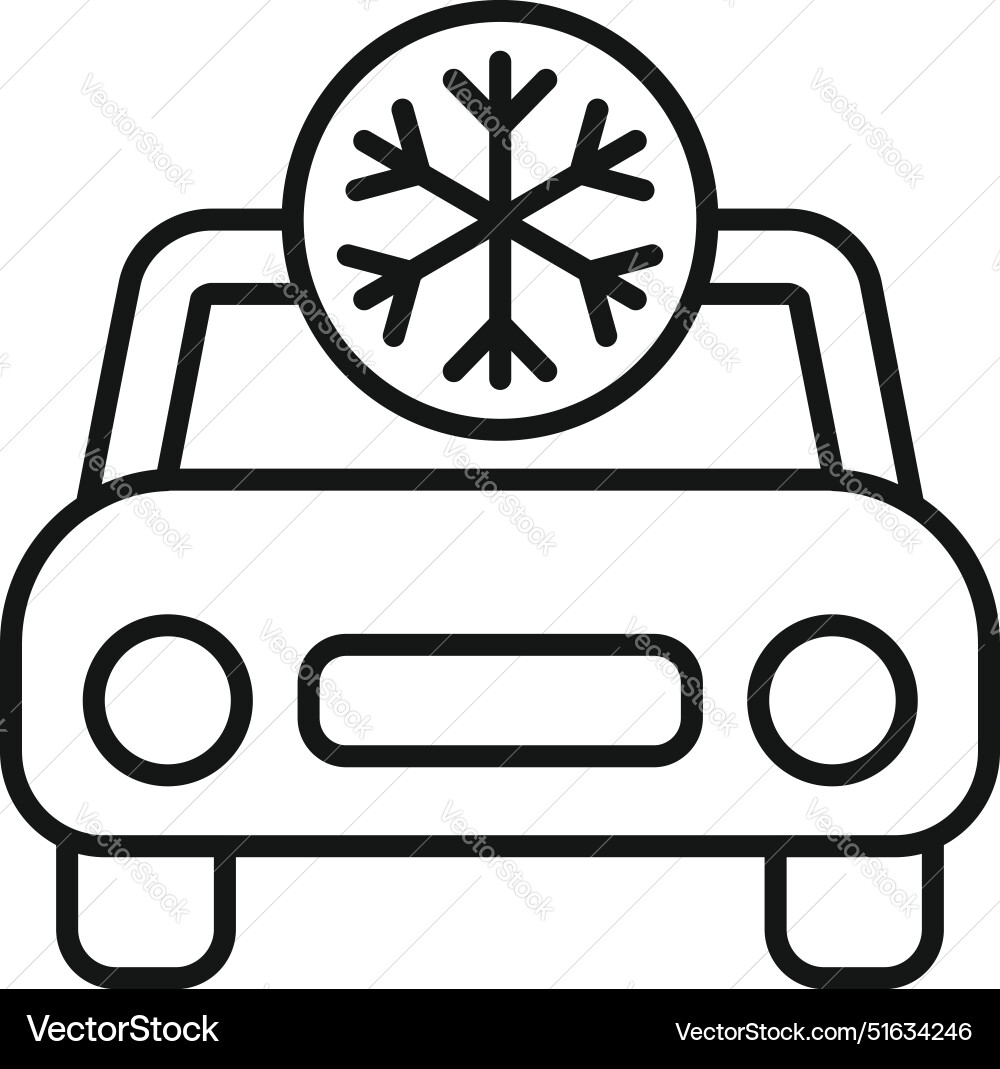Car with snowflake symbol showing frozen engine Car with snowflake symbol showing frozen engine vector image